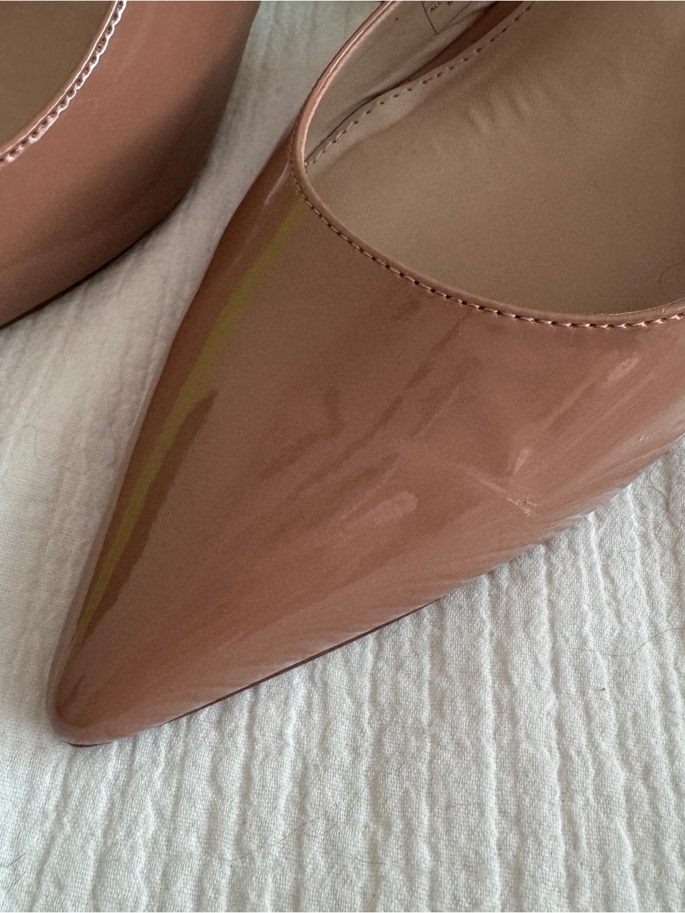 Sam Edelman Petra Patent Slingback Pumps in Nude Tan Rosa - Picture 10 of 12